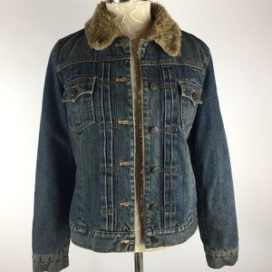 GAP Sherpa Denim Jacket Size Small